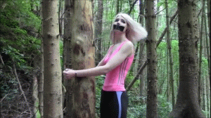 www.cuffkeybondage.com - Birdy Dee Jogger Handcuffed To a tree thumbnail