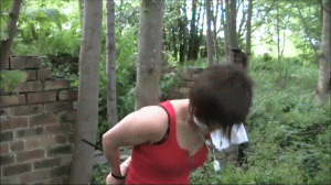 www.cuffkeybondage.com - Kaya Dee Ziptied To A Tree thumbnail